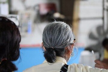 person in front of a mirror