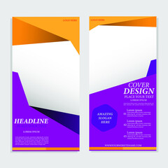 Set modern abstract geometric annual report flyer flyer, presentation cover, magazine advert. cover with abstract background. vector template layout with elegant design