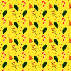 Christmas pattern gold background