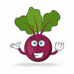Onion Purple mascot character with smile expression. vector illustration