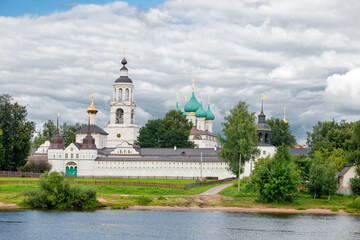View of the Tolgsky monastery. View from the Volga. Yaroslavl, Russia