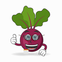 The Onion Purple mascot character becomes a businessman. vector illustration