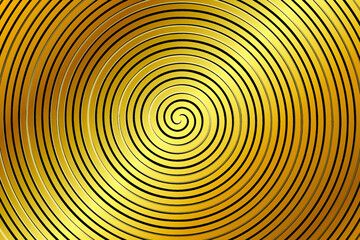 Abstract golden spiral vector background. Glowing spiral. Abstract background with circles. Trendy golden vortex element isolated for frame, icon, business sign, symbol, web, prints, posters, template