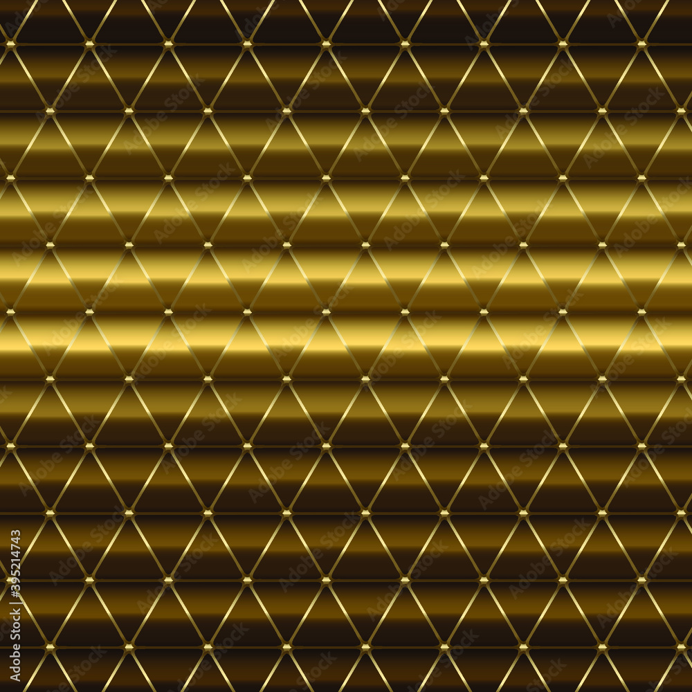 Poster abstract 3d golden triangle background with stars. abstract geometric grid seamless pattern. mesh of