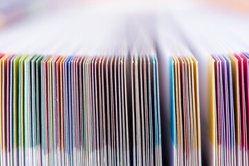 Colorful page of open book close-up