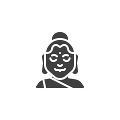 Indian woman vector icon. filled flat sign for mobile concept and web design. Traditional Indian woman glyph icon. Symbol, logo illustration. Vector graphics