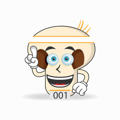 The mushrooms mascot character becomes a running athlete. vector illustration