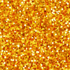 Abstract Gold glitter background texture. Gold glitter seamless pattern. Sparkle sequin tinsel yellow bling. Sparkle glittery festive background for luxury gift card or holyday Christmas backdrop.