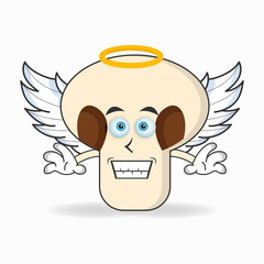 mushrooms mascot character dressed like an angel. vector illustration