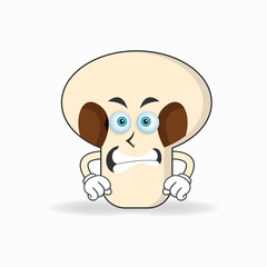 mushrooms mascot character with angry expression. vector illustration