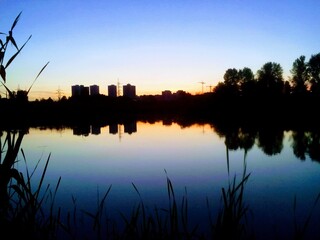 sunset over the river