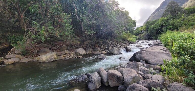 waterfall in the mountains