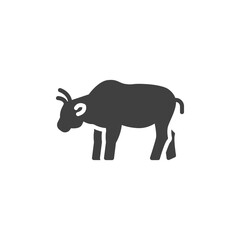 Cow side view vector icon. filled flat sign for mobile concept and web design. Cow animal glyph icon. Symbol, logo illustration. Vector graphics
