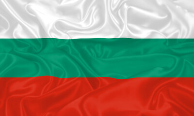 Bulgaria Flag waving. National flag of Bulgaria with waves and wind. Official colors and proportion