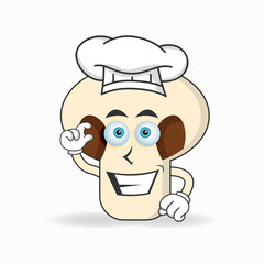 The mushrooms mascot character becomes a chef. vector illustration