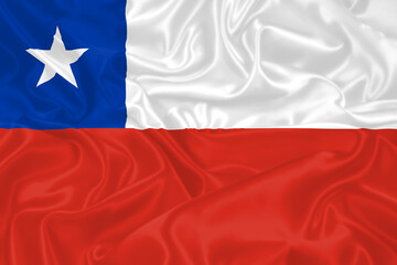 Chile Flag waving. National flag of Chile with waves and wind. Official colors and proportion. Chilean Flag