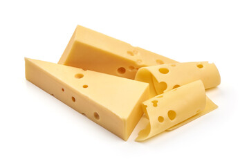 Holland cheese, isolated on white background