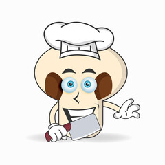 The mushrooms mascot character becomes a chef. vector illustration