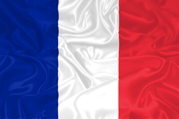 France Flag waving. National flag of France with waves and wind. Official colors and proportion. French Flag