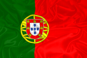 Portugal Flag waving. National flag of Portugal with waves and wind. Official colors and proportion. Portuguese Flag