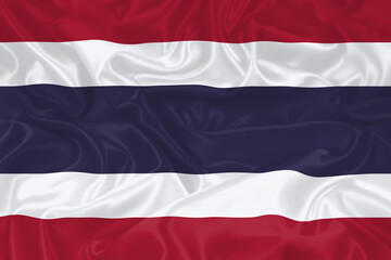Thailand Flag waving. National flag of Thailand with waves and wind. Official colors and proportion. Thai Flag