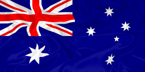 Australia Flag waving. National flag of Australia with waves and wind. Official colors and proportion. Australian Flag