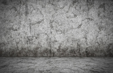 empty room, plaster wall, grey background