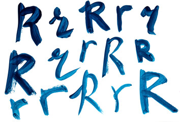 Fototapeta premium The letter R is drawn in different versions.