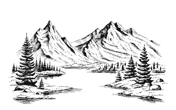 Mountain Sketch | Mountain sketch, Landscape sketch, Mountain drawing-tmf.edu.vn