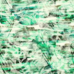 Watercolor seamless pattern, background with a floral pattern. Watercolor background, drawing with autumn with forest flowers, leaves, plants, berries branch. bush, tree, beautiful landscape. Grunge.