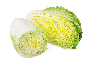 fresh chinese cabbage on a white background