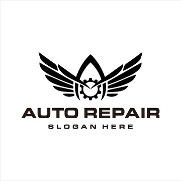 auto repair and service logo design vector