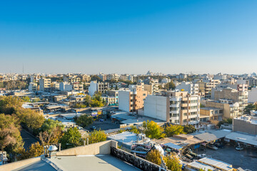 Aerial view of residential building skyline of Isfahan of Iran, one of the most famous historic city in the middle east.