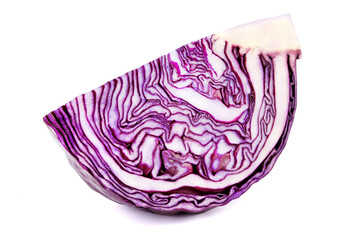 Obraz premium Fresh red cabbage isolated on white background. Half part.