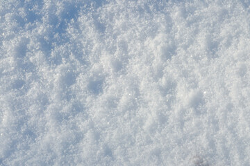 Texture of the white snow. Winter background
