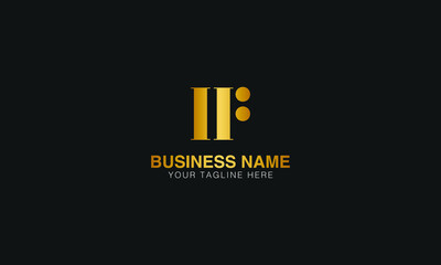 IF I F   initial luxury golden logo template vector image