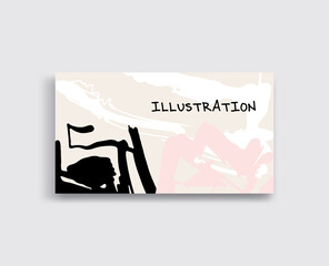 Artistic creative universal cards. Hand Drawn textures.
