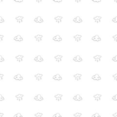 Cute seamless pattern with clouds and rain. Children's pattern