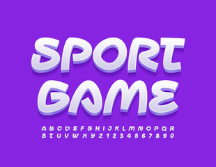 Fototapeta premium Vector match banner Sport Game. White creative Font. Artistic Alphabet Letters and Numbers set