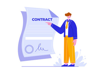Vector illustration of business agreement. People make a agreement.