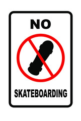 No skateboarding sign. Vector icon.