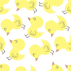 Seamless background with chicken. Decorative wallpaper for the nursery in the Scandinavian style. Vector. Suitable for children's clothing, interior design, packaging, printing.