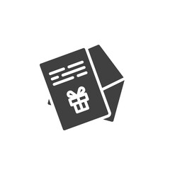 Wish list with gift box vector icon. filled flat sign for mobile concept and web design. Christmas wish list glyph icon. Symbol, logo illustration. Vector graphics