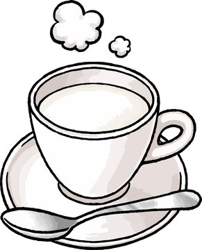 recommend clip art: 【手描き飲み物ベクターイラスト】ホットミルクのイラスト 湯気あり