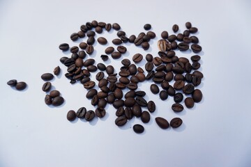 Coffee bean isolated on white background.