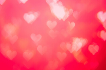 Red heat passionate and glamour bright bokeh Valentines day background banner - Abstract light red...