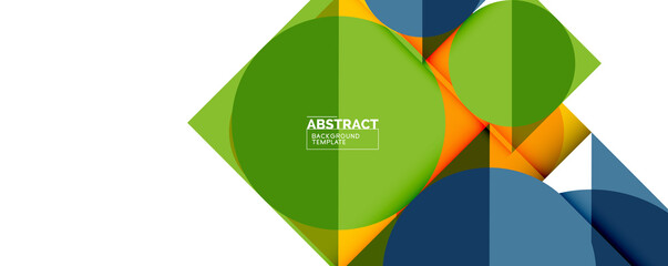 Obraz premium Simple circles and triangles abstract background. Vector illustration for covers, banners, flyers and posters and other designs