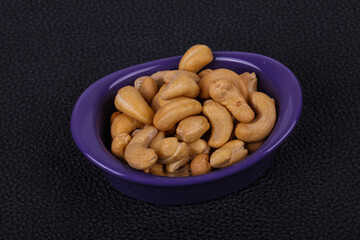 Cashew nuts heap in the bowl