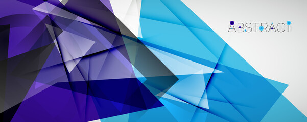 Obraz premium Geometric abstract background. Color triangle shapes. Vector illustration for covers, banners, flyers and posters and other designs
