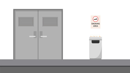 Smoking area. Smoking area wallpaper. poster design. free space for text. copy space. Smoking area illustration. © Supakorn